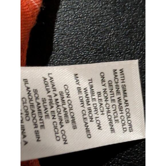 Chico's Women's Shirt Tunic Top Size 3 XL Orange textured Stripes v-neck Texture - Picture 10 of 14